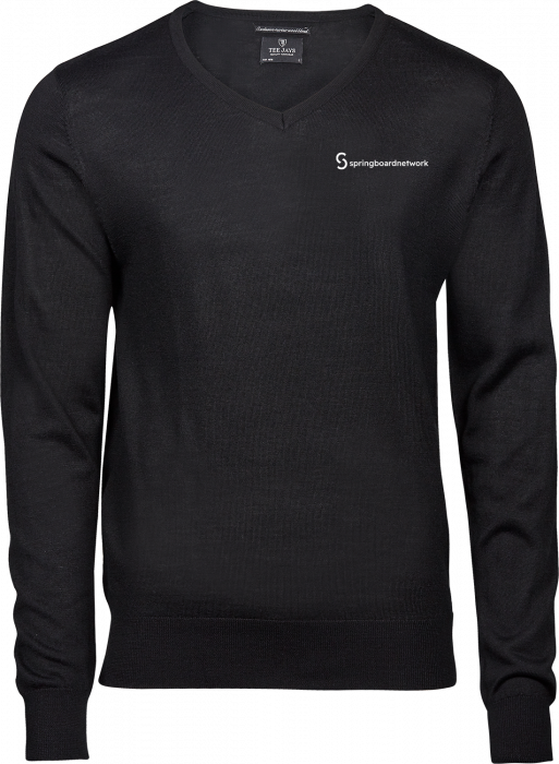 Tee Jays - Springboard Pullover V-Hals Herre (Broderet) - sort