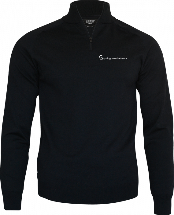 Nimbus CPH - Springboard Brighton 1/4 Zip Knit (Embroidered) - Black