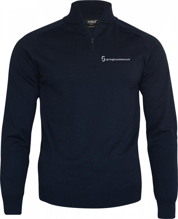 Nimbus CPH - Springboard Brighton 1/4 Zip Knit (Embroidered) - Marine